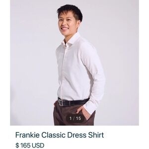 NWT $165 Kirrin Finch Frankie Dress Shirt Womens 14 White ButtonUp Androgynous